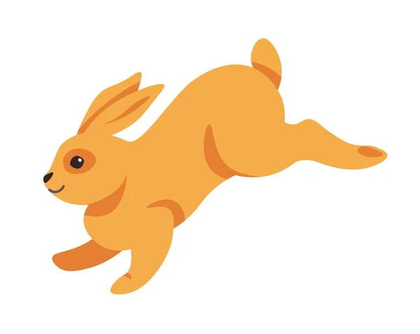 Running Jumping Hare Animal Isolated Leaping Rabbit Short Tail Long — 스톡 벡터