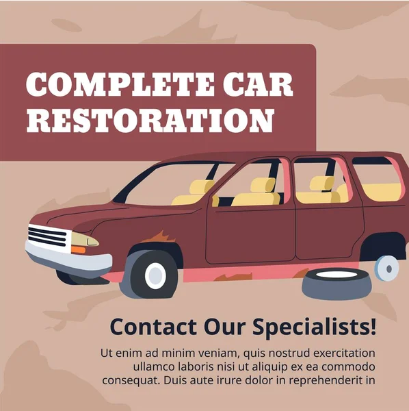 Mantenimiento Restauración Automóviles Vehículos Equipo Profesional Que Encarga Renovación Fijación — Archivo Imágenes Vectoriales