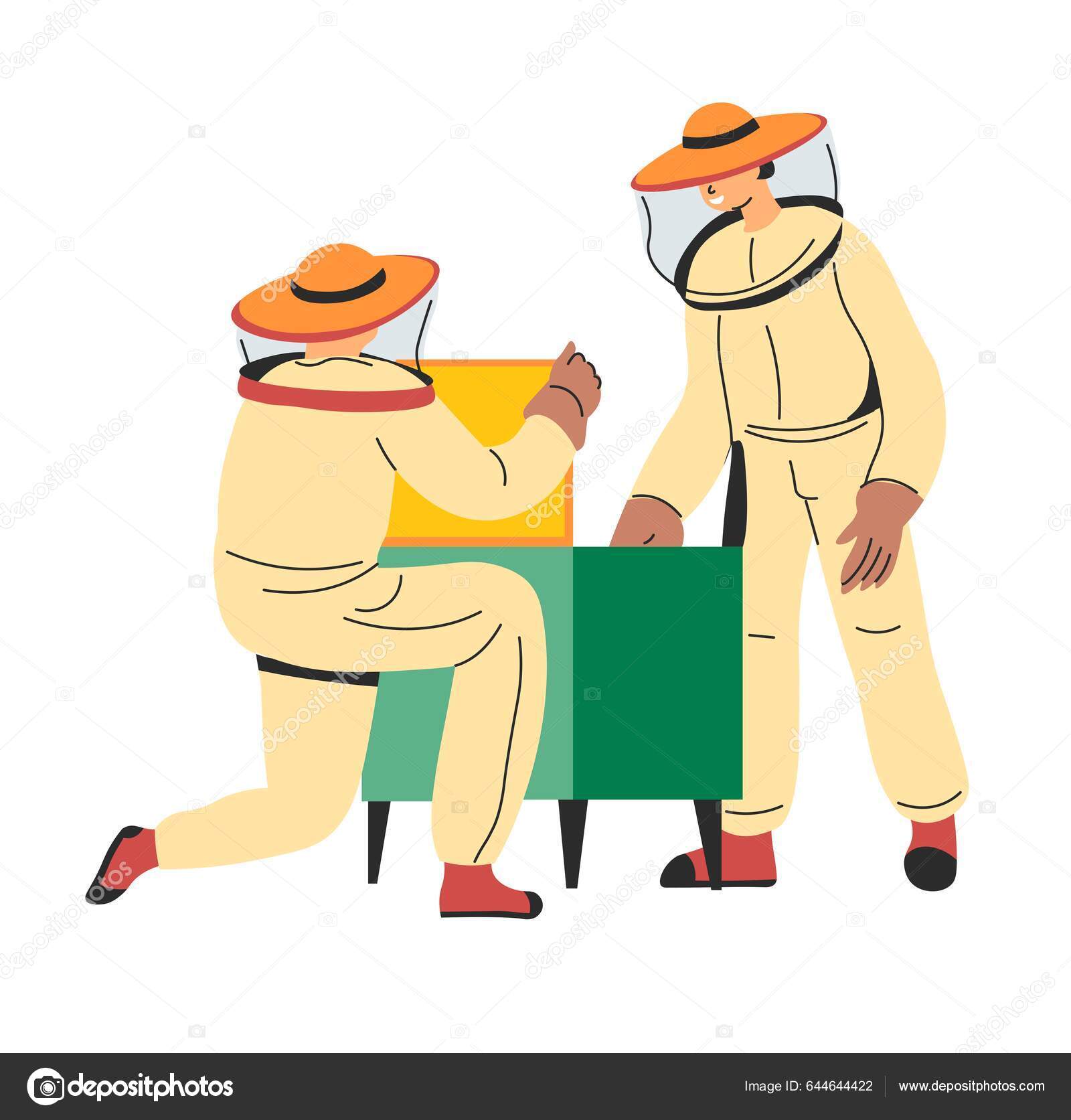 Пчеловодство Производство Меда Пасека Люди Защитной Форме.