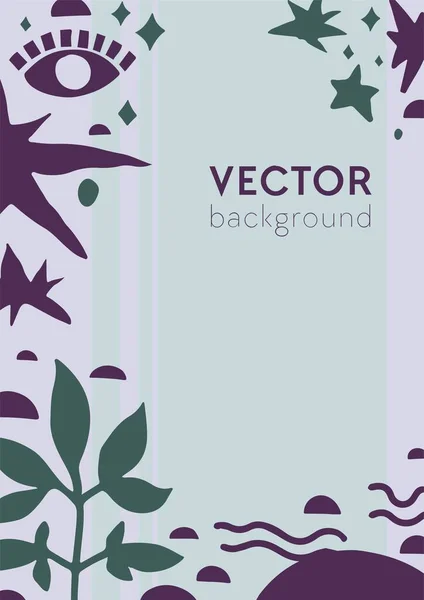Hintergrund Mit Kopierraum Und Abstrakten Elementen Rahmenformen Laub Und Blüten — Stockvektor