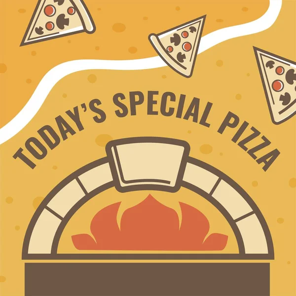 Pizzería Oferta Especial Pizza Para Clientes Venta Descuentos Para Clientes — Vector de stock