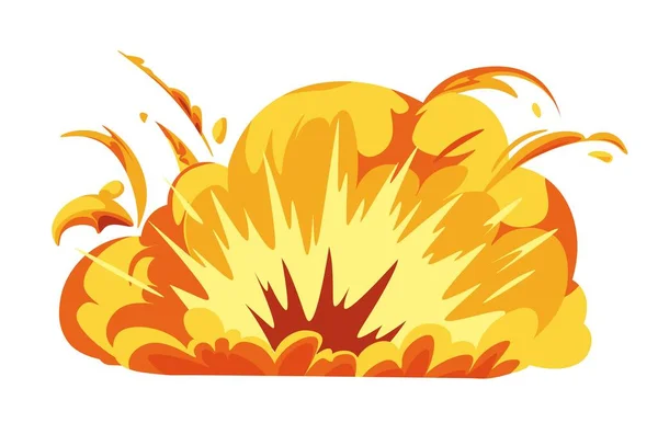 Έκρηξη Φωτιάς Φωτιάς Και Φωτιάς Που Προκλήθηκε Από Έκρηξη Σοκ — Διανυσματικό Αρχείο