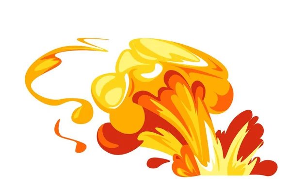 Kitörés Vagy Robbanás Hatása Izolált Tűz Lángok Égő Kitörés Robbanás — Stock Vector