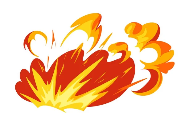 Горящий Огонь Вызванный Взрывом Взрывом Изолированный Значок Игрового Дизайна Атаки — стоковый вектор