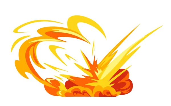 Взрыв Огня Пламени Взрыв Разряд Силы Изолированный Игровой Дизайн Эффекта — стоковый вектор