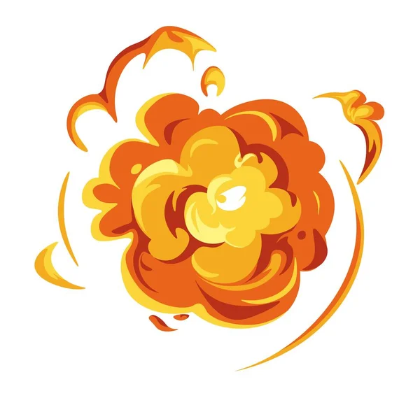 Вспышка Огня Вспышка Пламени Изолированная Икона Взрывов Возгорания Эффект Игрового — стоковый вектор
