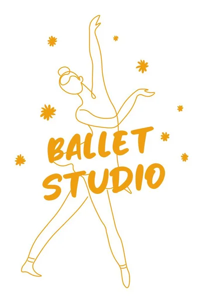 Ball Dance Center Vagy Balett Stúdió Iskola Tanulási Gyakorló Mozgások — Stock Vector