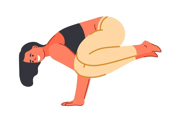 Ausgleichende Yoga Pose Astavakrasana Übungen Zur Stärkung Von Körper Und — Stockvektor