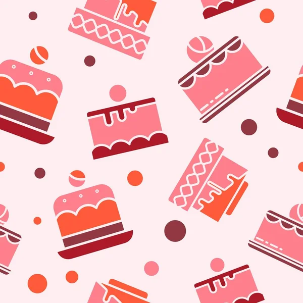 Födelsedag Eller Helgdagstårta Med Glasyr Och Topping Smaklig Dessert För — Stock vektor