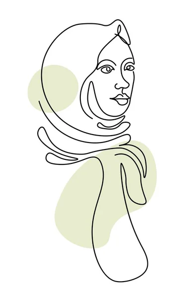 Chica Que Usa Hijab Personaje Femenino Aislado Con Cubierta Cabeza — Archivo Imágenes Vectoriales