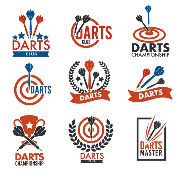 Dartsozni Vagy Profi Sportokat Űzni Elszigetelt Darts Táblák Bullseye Nyilak — Stock Vector