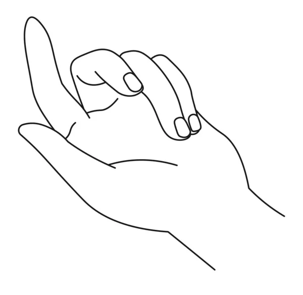 Icke Verbal Kommunikation Isolerade Hand Visar Gester Handflata Och Fingrar — Stock vektor