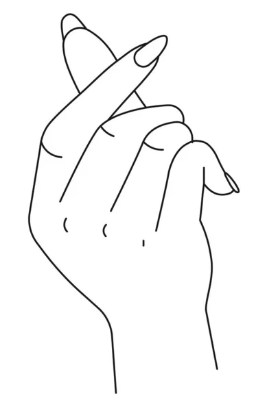 Χέρι Δείχνει Σημάδι Σφιξίματος Απομονωμένο Χέρι Δάχτυλα Και Καρφιά Κομψό — Διανυσματικό Αρχείο