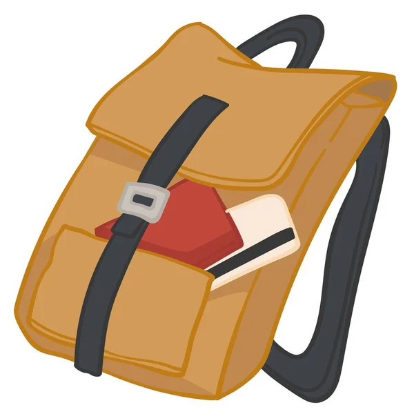 Reisepass Oder Brieftasche Mit Kreditkarte Reisetasche Isoliertes Gepäck Für Die — Stockvektor