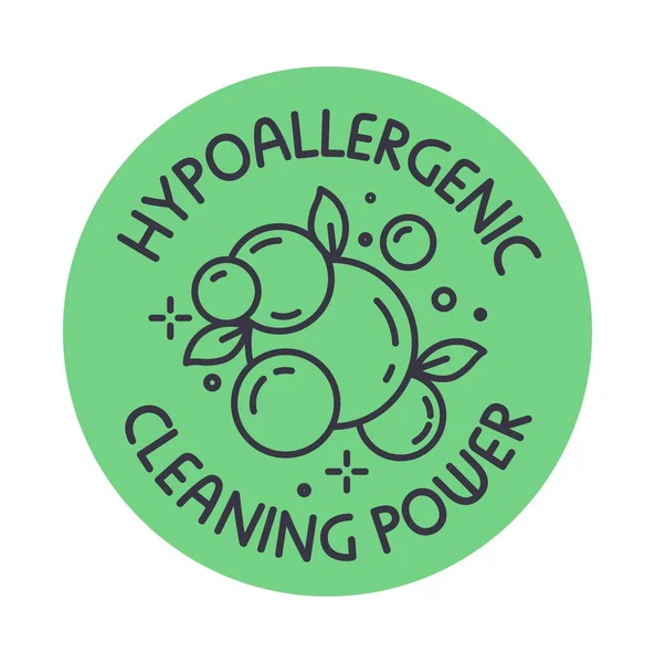 Afwasmiddel Sticker Hypoallergene Reinigingskracht Veilige Biologische Ingrediënten Het Product Voor — Stockvector