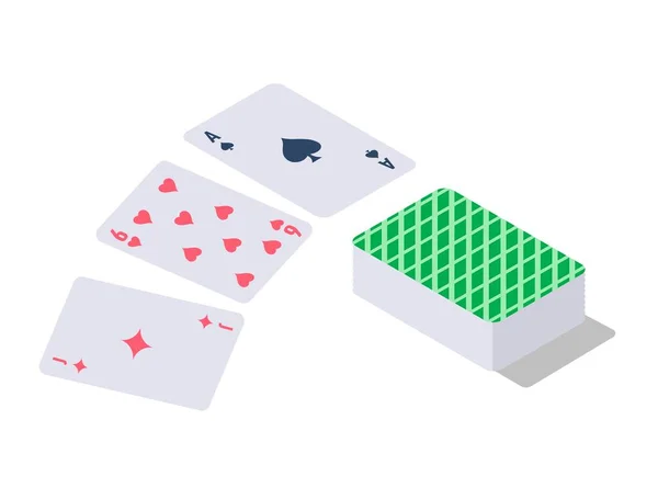 Gry Planszowe Dla Dzieci Dorosłych Odizolowane Karty Pokera Rozrywka Zabawa — Wektor stockowy