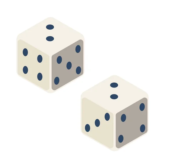 Dados Para Jogar Fazer Turnos Cubos Jogo Isolados Com Pontos — Vetor de Stock