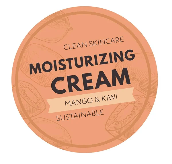 Moisturizing Cream Mango Kiwi Clean Skincare Sustainable Cosmetics Product All — Stock Vector