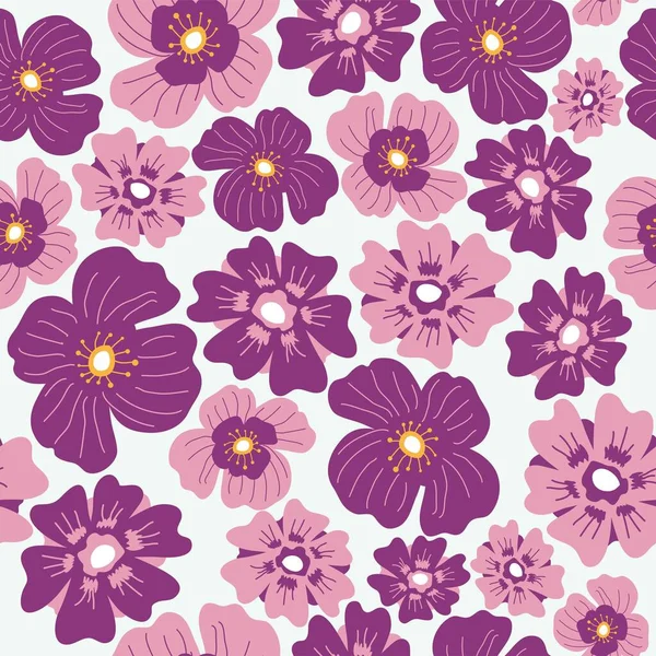 Tavaszi Vagy Nyári Virágzó Virágok Virágzó Dekoráció Virágos Botanika Design — Stock Vector