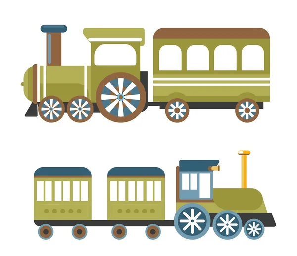 Miniature Τρένο Για Παιδιά Παίξουν Στο Πάρκο Διασκέδαση Και Αναψυχή — Διανυσματικό Αρχείο