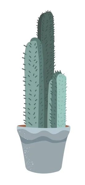 Planta Interior Maceta Con Espinas Planta Suculenta Cactus Aislado Para — Vector de stock