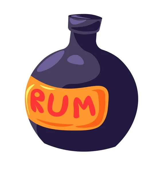Αλκοολούχο Ποτό Ρούμι Φιάλη Απομονωμένη Φιάλη Τίτλο Αγαπημένο Ποτό Των — Διανυσματικό Αρχείο