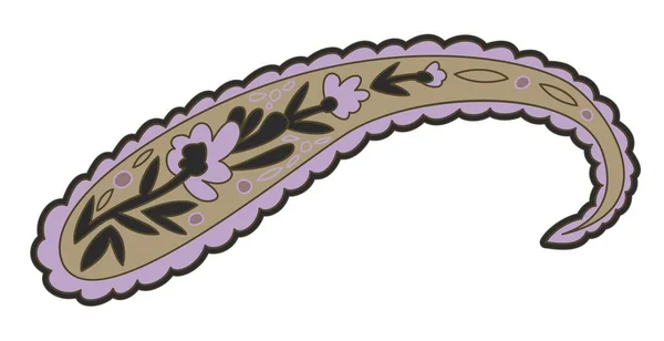 Пейсли Расцветающим Цветущим Дизайном Изолированный Цветок Растительности Флора Листья Листья — стоковый вектор