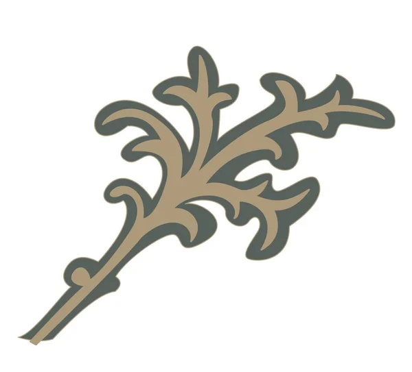 Paisley Ornament Isolierte Blatt Oder Stammblume Zweige Oder Zweige Mit — Stockvektor
