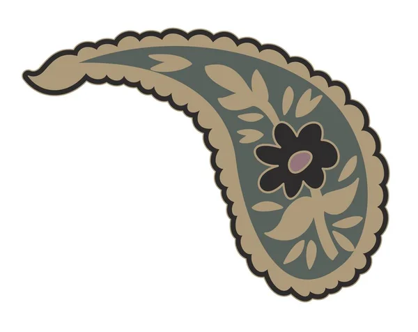 Φυλλώματα Και Φύλλα Paisley Απομονωμένη Χλωρίδα Άνθη Και Άνθηση Χλωρίδα — Διανυσματικό Αρχείο