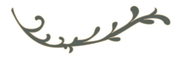 Motif Ornement Paisley Branche Isolée Fleur Plante Brindille Avec Tourbillons — Image vectorielle