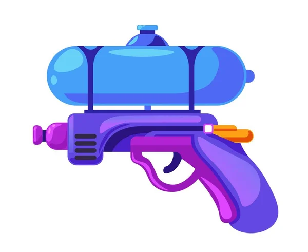 Plastikspielzeug Für Kinder Isolierte Wasserpistole Mit Behälter Für Flüssigkeit Und — Stockvektor