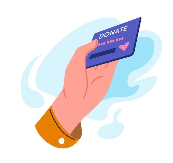 Financial Support Donation Charity Help People Need Isolated Hand Card — Stock Vector