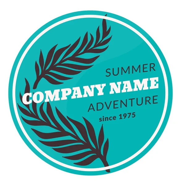 Nome Empresa Rótulo Emblema Logotipo Propaganda Isolado Serviço Aventura Verão —  Vetores de Stock