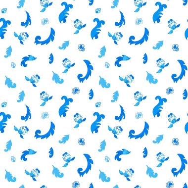 Klasik çiçek ve yapraklar, çiçekler ve yapraklar, bitki örtüsü ve botanik süsü. Dal ve dallarla geçmişe dönük tasarım. Kusursuz desen, duvar kağıdı izi ya da arka plan. Düz biçim illüstrasyonunda vektör