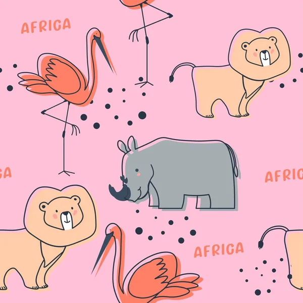 Ζώα Από Την Αφρική Βιοποικιλότητα Και Φύση Αφρικανική Άγρια Φύση — Διανυσματικό Αρχείο