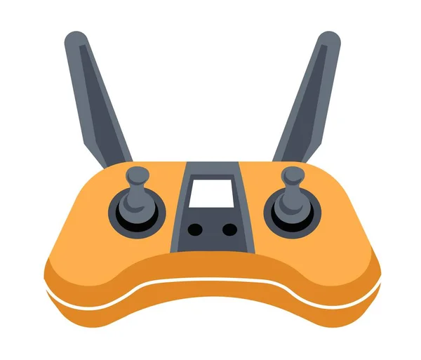 Afstandsbediening Met Knoppen Voor Gadgets Drones Geïsoleerde Moderne Technologieën Onbemande — Stockvector