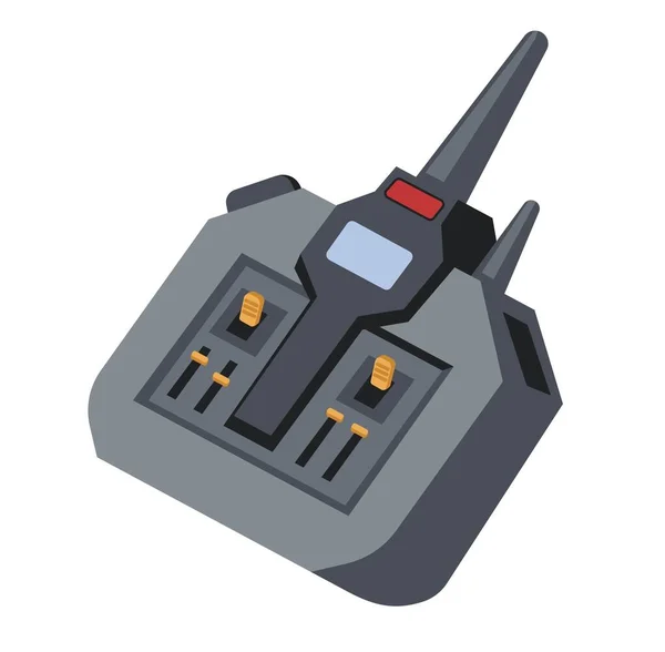 Ραδιοφωνικός Ελεγκτής Κουμπιά Τηλεκατευθυνόμενο Επανδρωμένο Εξοπλισμό Οχημάτων Αέρος Μεμονωμένα Gadgets — Διανυσματικό Αρχείο
