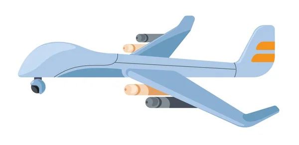 민간용 항공기이다 촬영을 날개와 카메라가 고립된 시스템 현대의 모양의 반사기 — 스톡 벡터