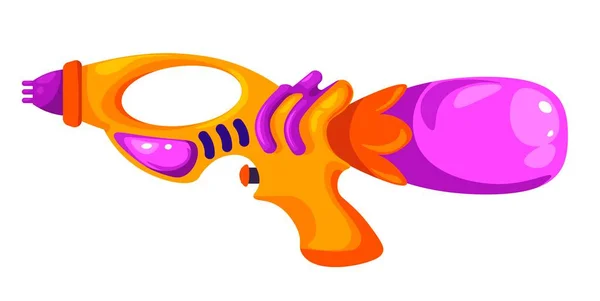 Пластикова Іграшка Дітей Ізольований Водяний Пістолет Або Пістолет Контейнером Рідини — стоковий вектор