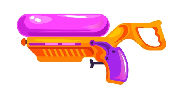 Children Playthings Summer Fun Entertainment Kids Isolated Plastic Water Gun — Stock Vector