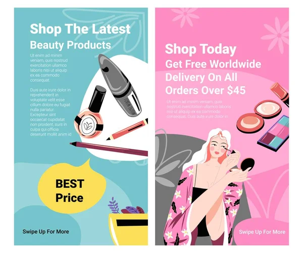 Get Free Worldwide Delivery All Orders Shop Today Beauty Products — 스톡 벡터