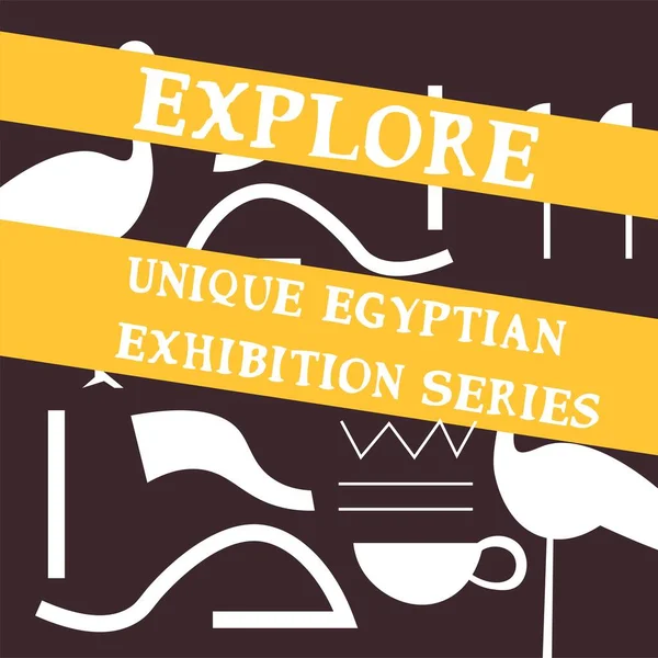 Unique Egyptian Exhibition Series Explore Culture History Africa Antiquity Landmarks — Stock Vector