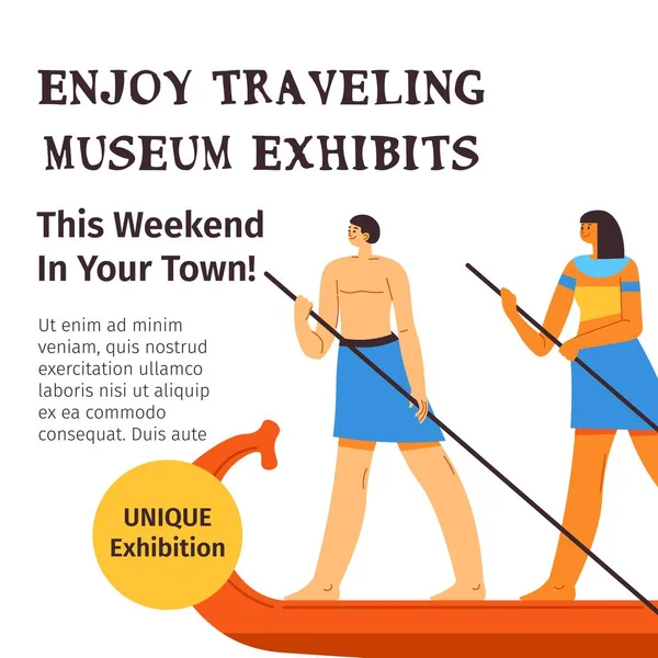 Egyptology Discovery Ancient Historical Events Enjoy Traveling Museum Exhibits Weekend — Stockvektor