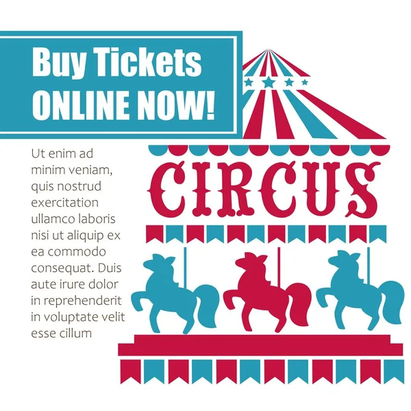 Carousel Small Horses Pony Buy Tickets Online Now Amusement Park — Stockvector