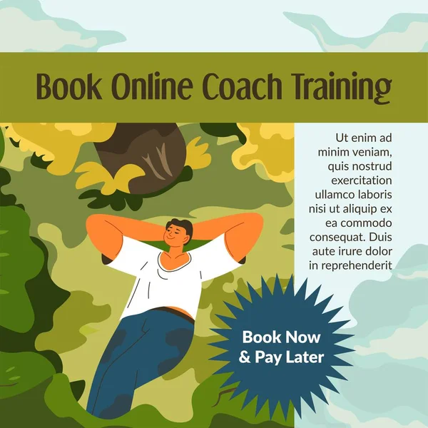 Coaching Training Online Book Now Pay Later Motivation Transformation Life — ストックベクタ