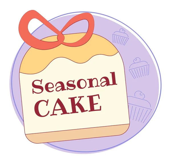 Cake Seasonal Bakery Products Tasty Food Isolated Label Emblem Tag — 图库矢量图片