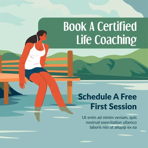 Schedule Free First Session Certified Life Coach Program Setting Goals — ストックベクタ