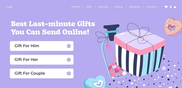 Best Last Minutes Presents You Can Send Online Her Him — 스톡 벡터