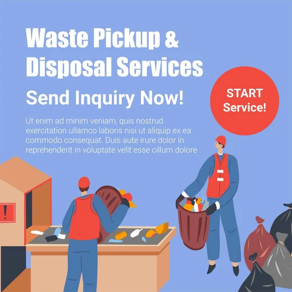 Send Inquiry Waste Pickup Disposal Services Garbage Management Recycling Process —  Vetores de Stock