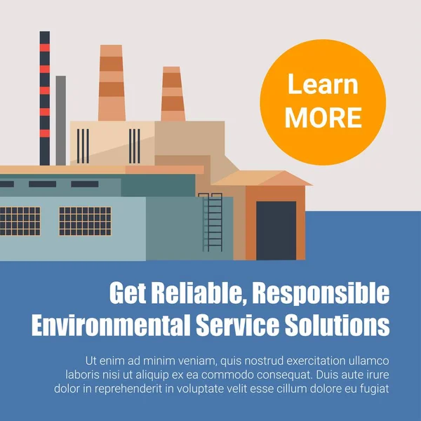 Learn More Reliable Responsible Environmental Service Solutions Banner Information How — Archivo Imágenes Vectoriales
